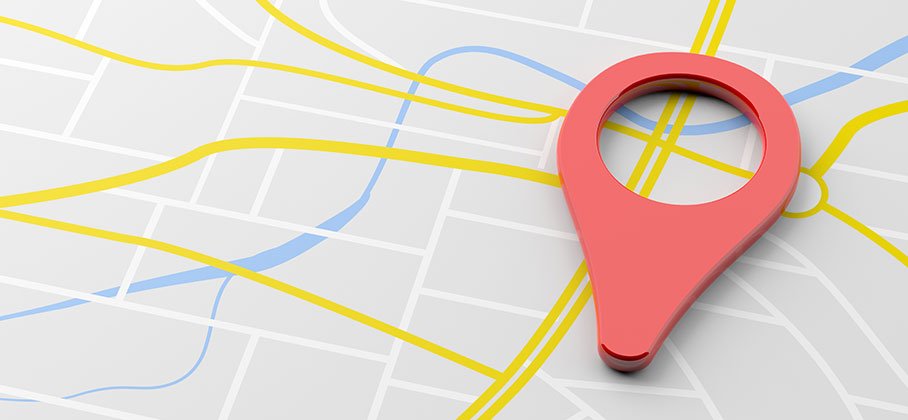 location pin on road map